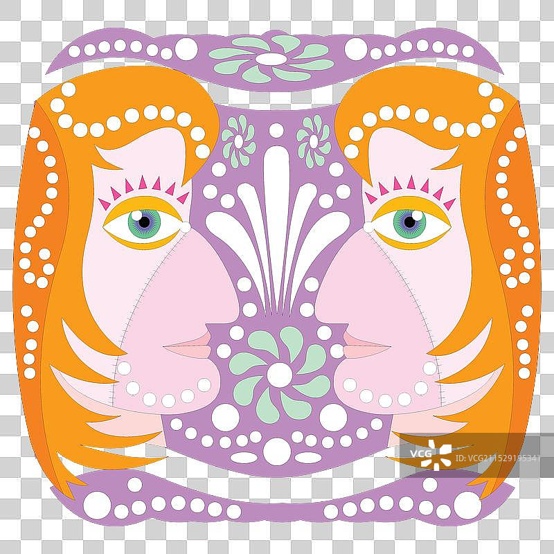 星座占星符号弯曲的古董装饰图片素材