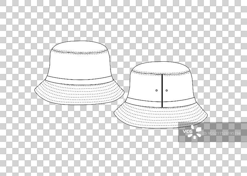 技术性时尚桶帽模板正面图片素材