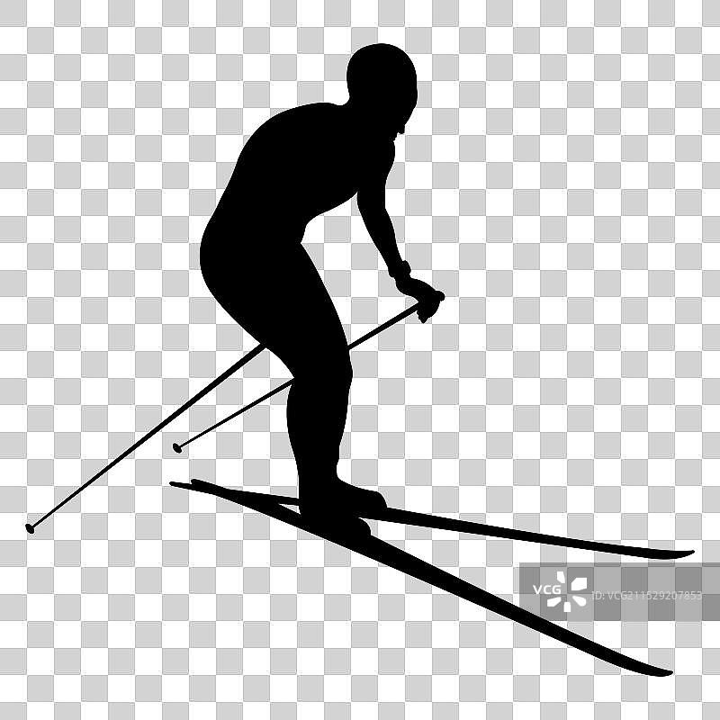 滑雪者的剪影2图片素材