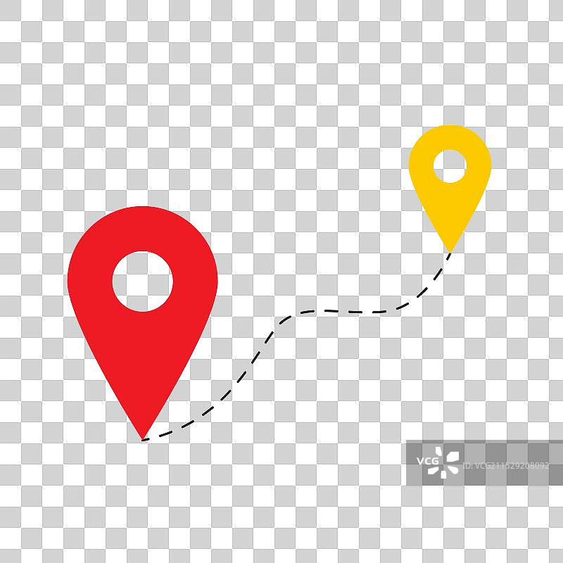 白色背景上的起点和终点图标图片素材