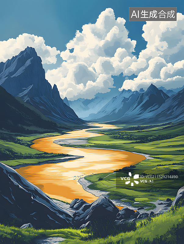 【AI数字艺术】黄河远上白云间，一片孤城万仞山。图片素材