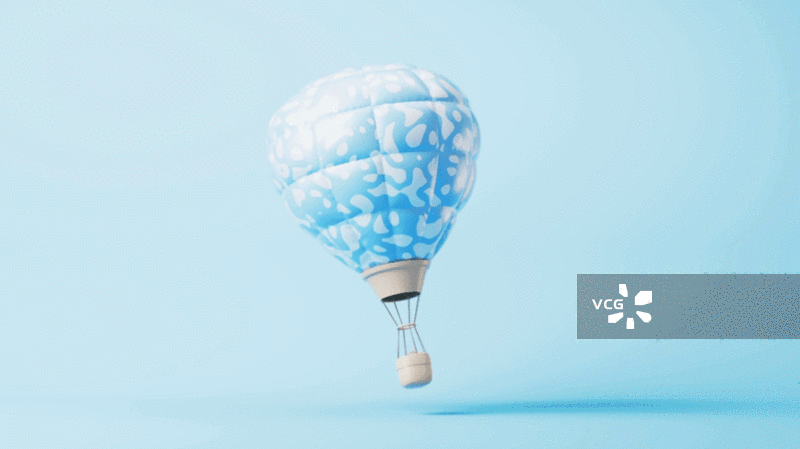 卡通充气热气球循环动画三维渲染图片素材