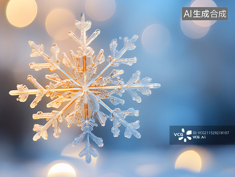 【AI数字艺术】雪花的特写镜头图片素材
