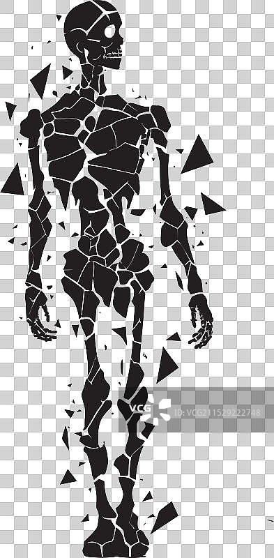 破碎结构骨架标志性设计图片素材