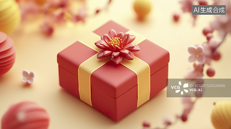 【AI数字艺术】礼盒礼物c4d渲染背景图片素材