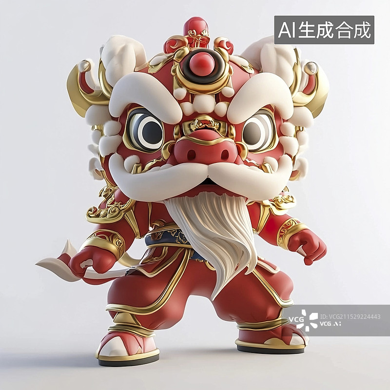 【AI数字艺术】传统中国文化舞狮活动图片素材
