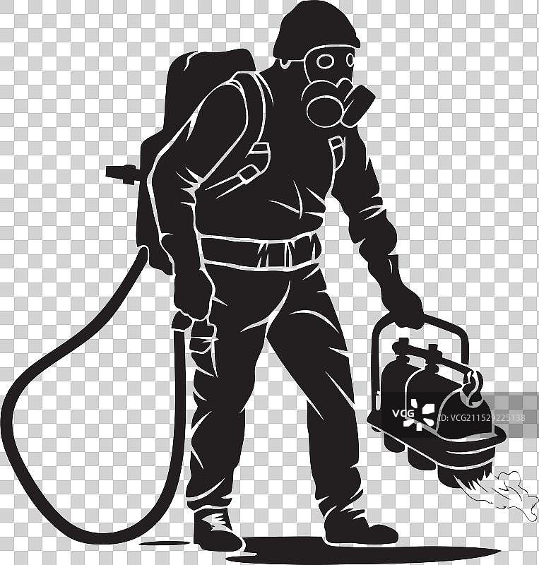 喷雾器标志设计的熏蒸专员图片素材