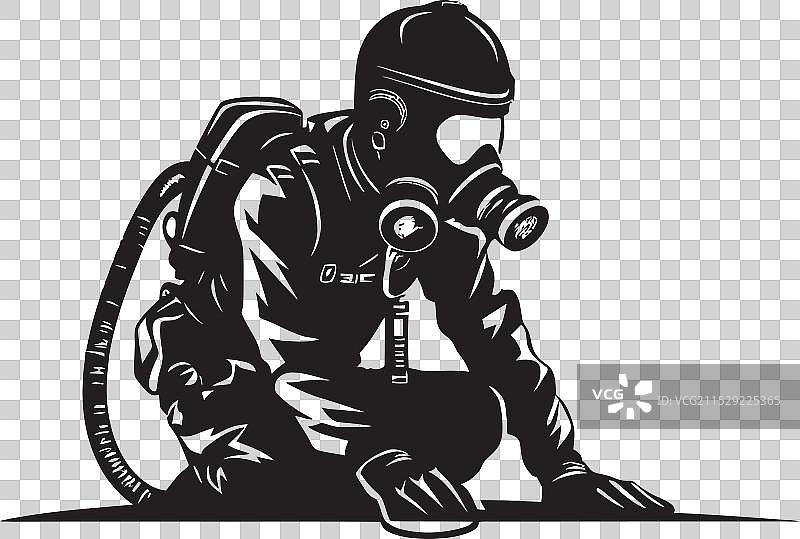 熏蒸专员与熏蒸器设计的害虫处理图片素材