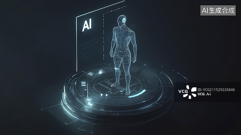 【AI数字艺术】AI机器人扫描人体健康监测图片素材