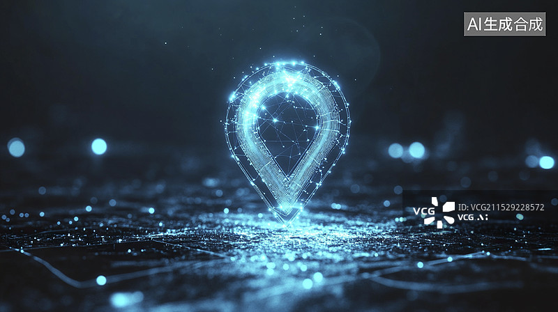 【AI数字艺术】三维定位导航系统图片素材