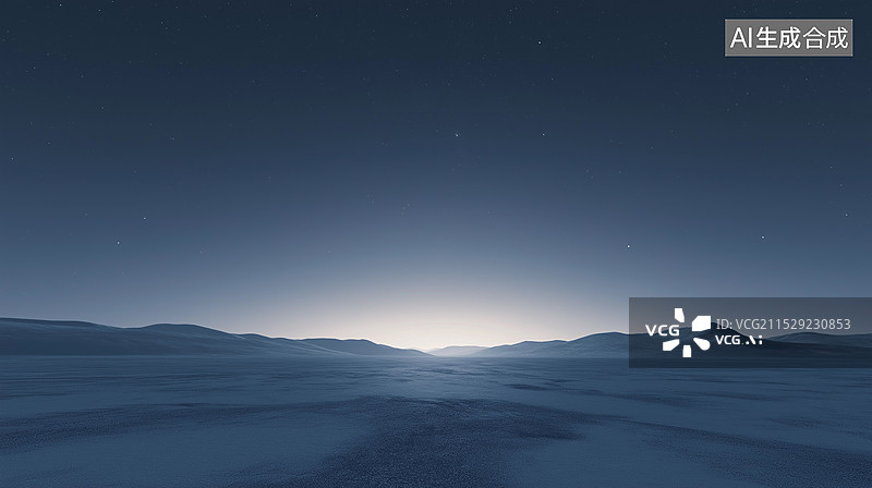 【AI数字艺术】梦幻般空旷的冬日雪地图片素材