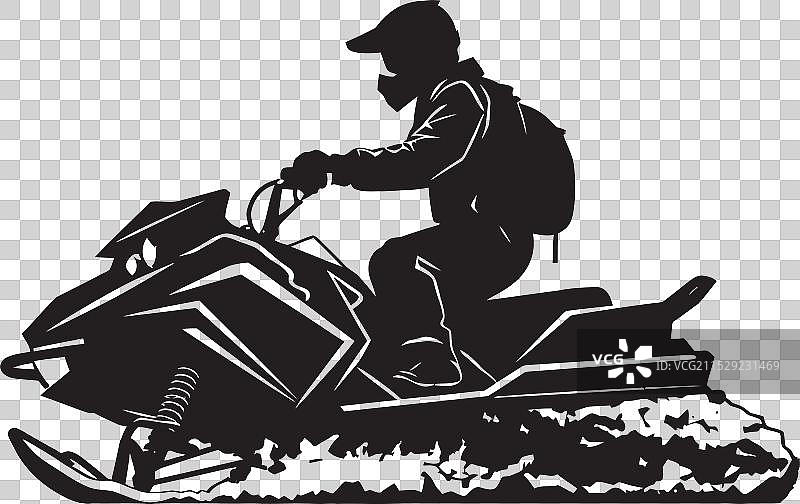 阿尔卑斯山冲刺雪地摩托标志性设计雪景图片素材