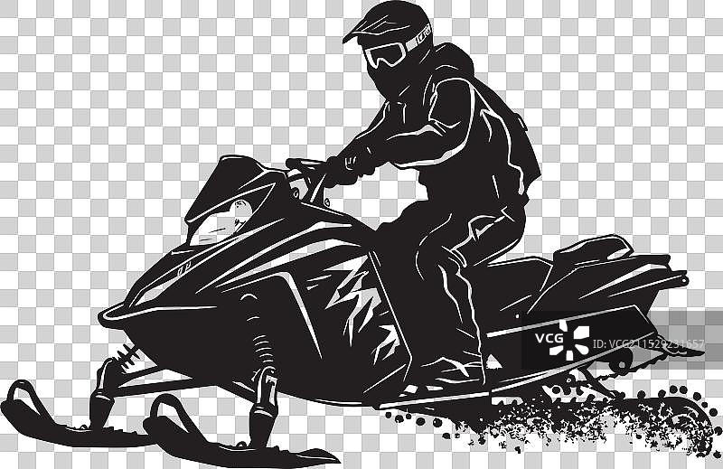 阿尔卑斯山雪地摩托象征徽章雪图片素材