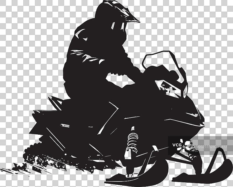 极地探险者雪地摩托图标徽章图片素材