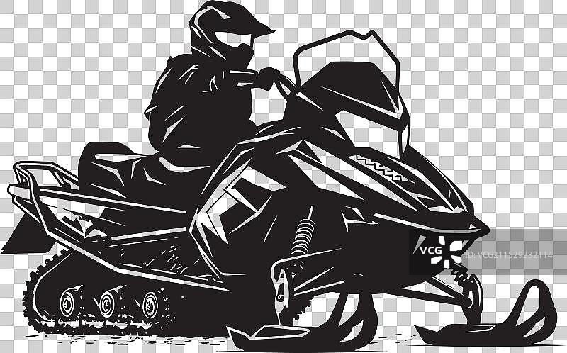 暴风雪骑士骑着雪地摩托的标志图片素材