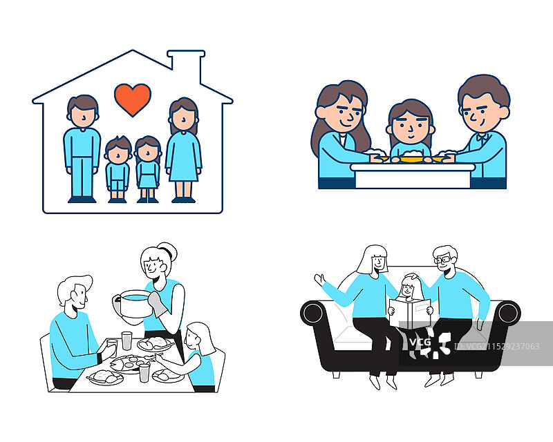 一家人图片素材