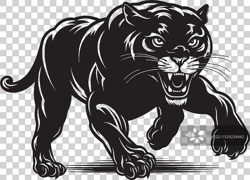 黑豹力量奔跑的黑豹图标，迅速的潜行者图片素材