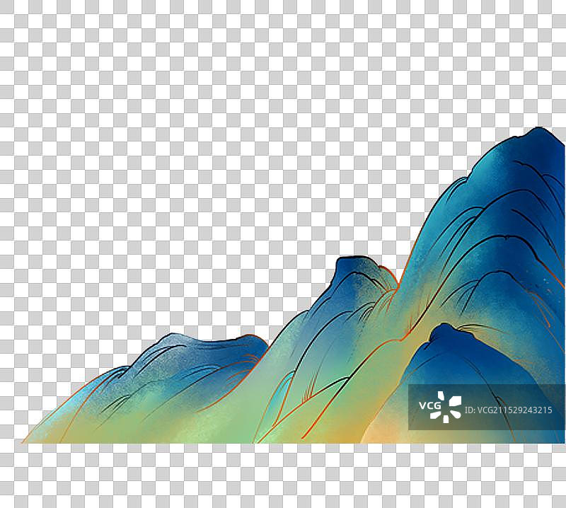 复古中国风的山群图片素材