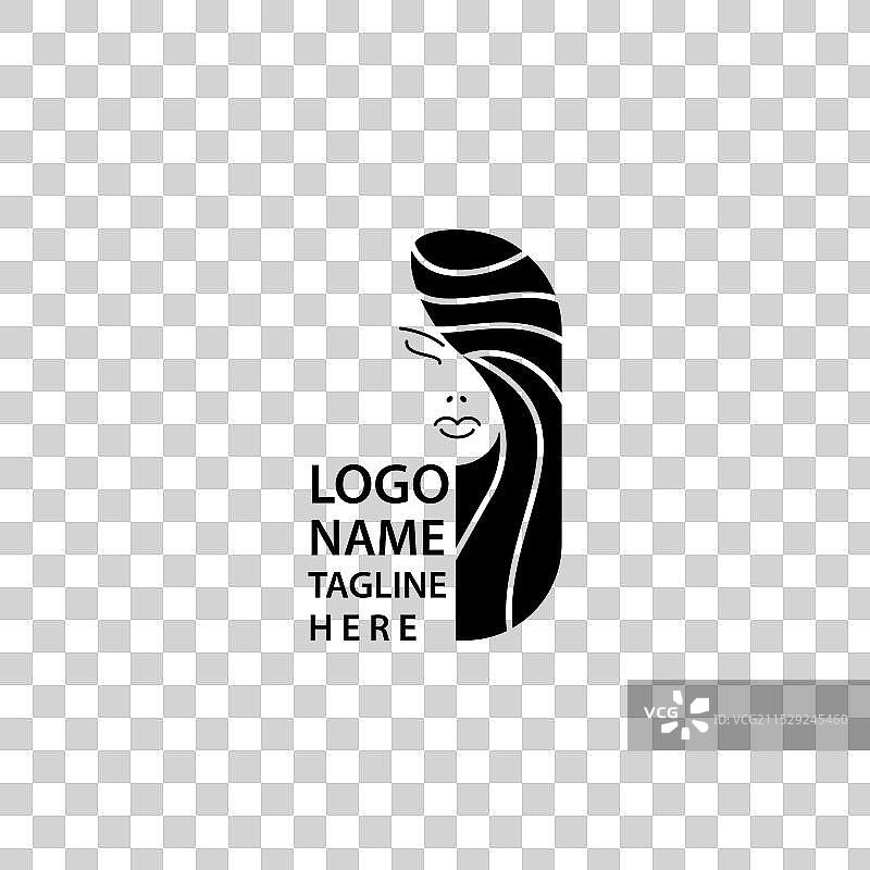 长发女性标志设计图片素材