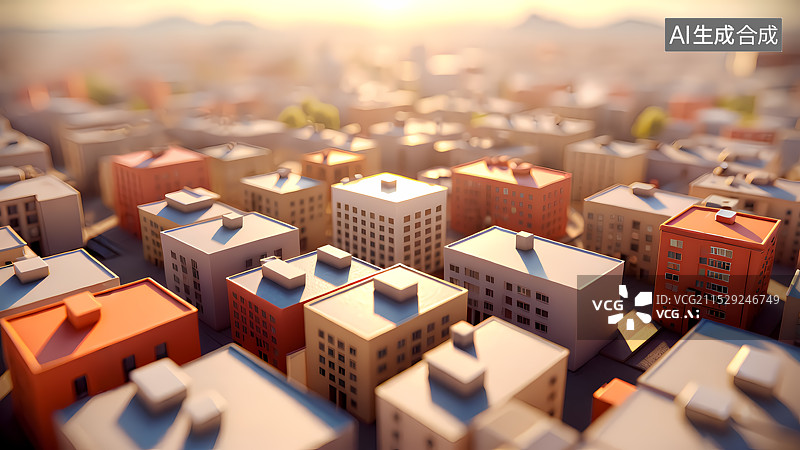 【AI数字艺术】现代城市房屋建筑插画图片素材