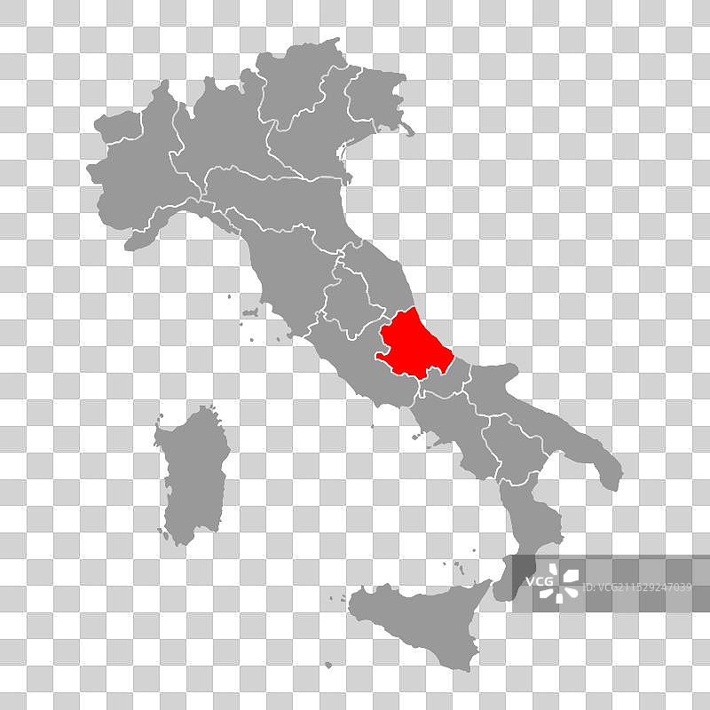 意大利阿布鲁佐地区地图符号形状旅行网页平面设计图片素材