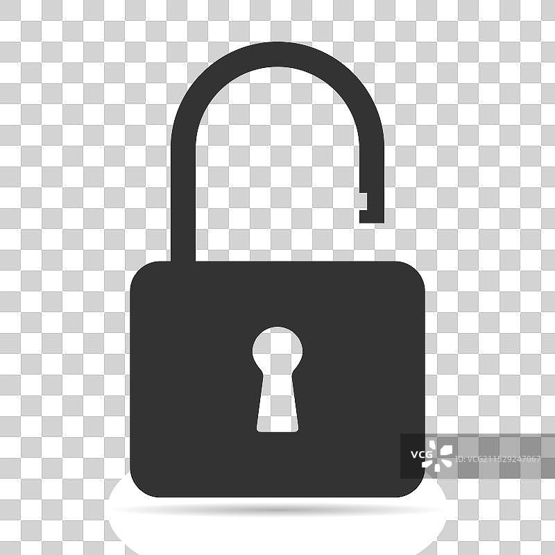 经典设计的锁影图标与钥匙孔网页图片素材