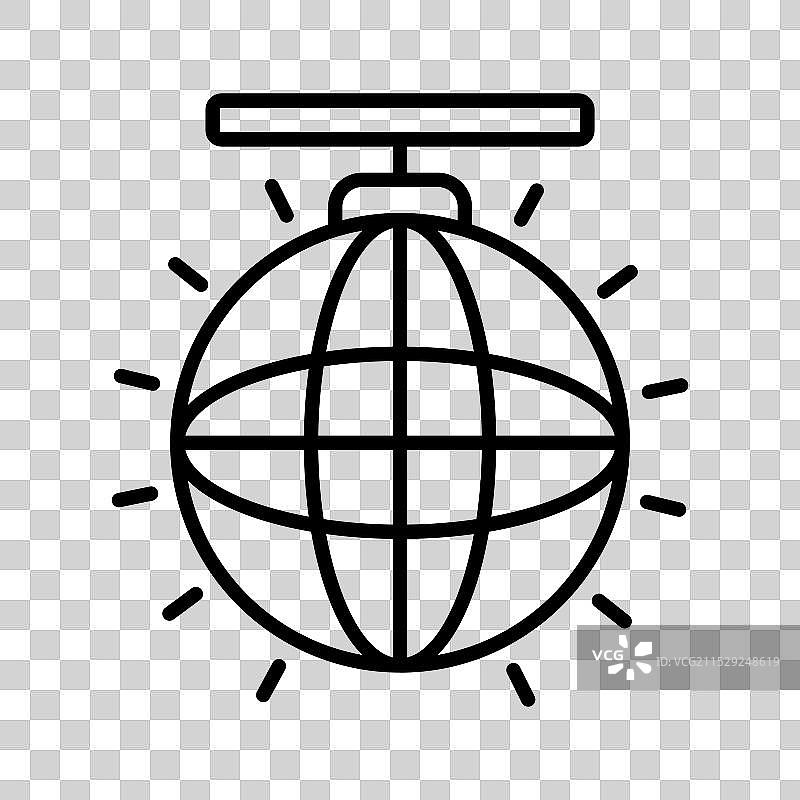 时尚的迪斯科灯光下令人惊叹的迪斯科球图标图片素材