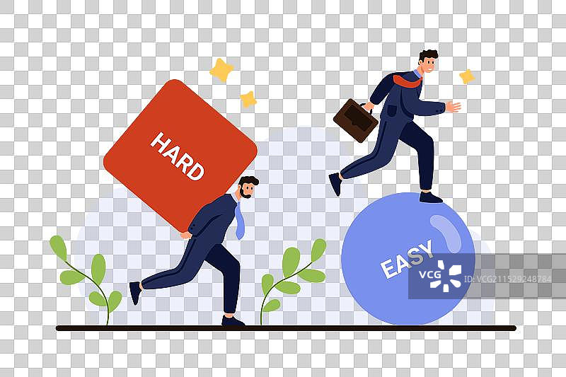 职业道路的简单与困难竞争图片素材
