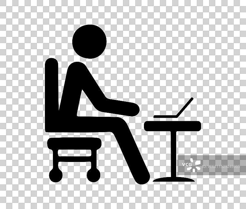 坐着的人工作者图标轮廓图片素材