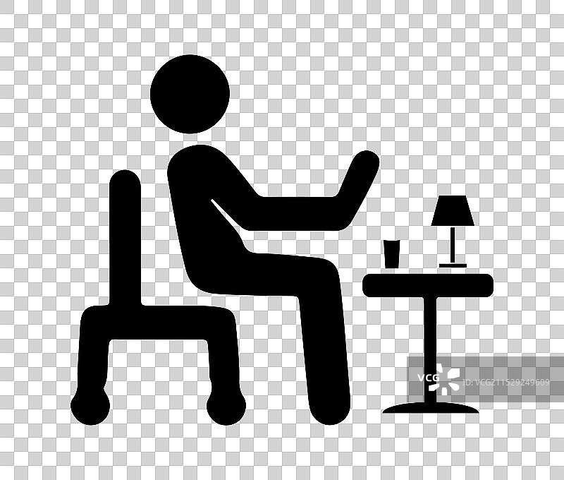 坐着的人工作者图标轮廓图片素材