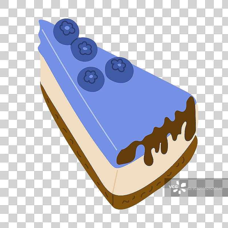 蓝莓芝士蛋糕配浆果图片素材