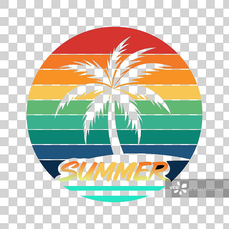 日落的棕榈树图片素材