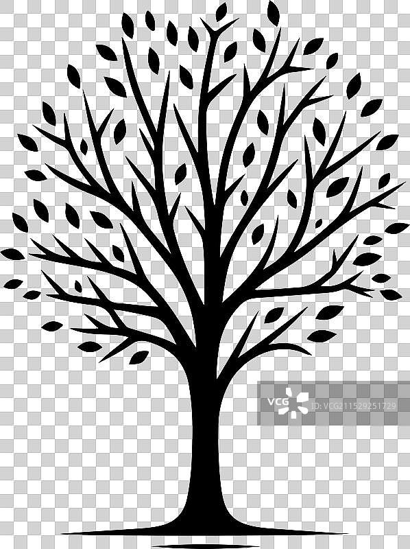 树木和标志设计的轮廓图图片素材