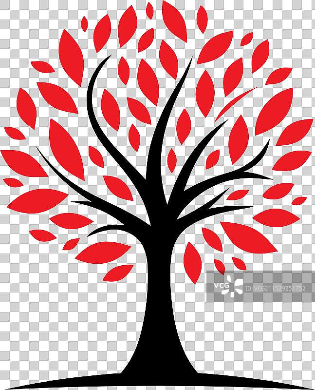 树木和标志设计的轮廓图图片素材