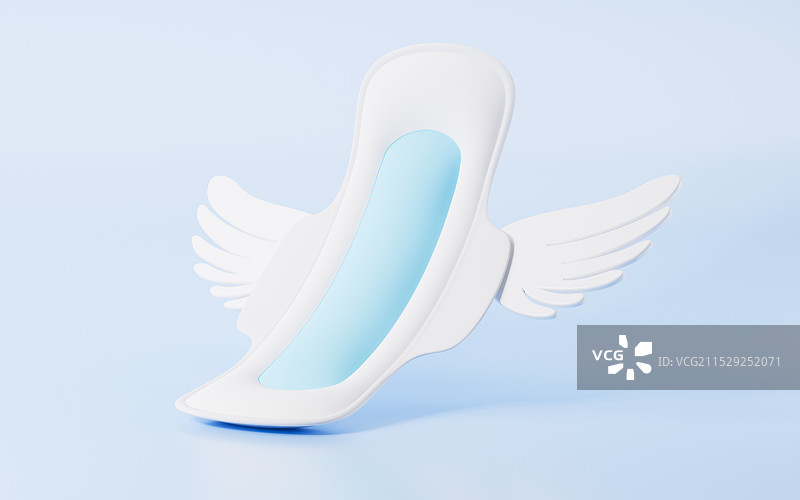 卡通卫生巾轻薄透气概念3D渲染图片素材