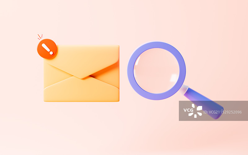 垃圾邮件重要邮件邮箱警报3D渲染图片素材