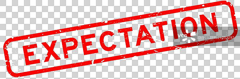 复古红色期望字样方形橡胶印章图片素材