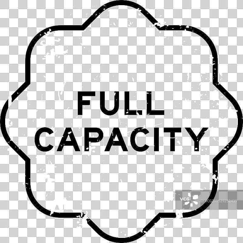 磨损的黑色满容量字样橡胶印章图片素材