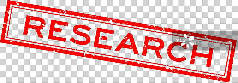 磨损的红色研究字方形橡胶印章图片素材