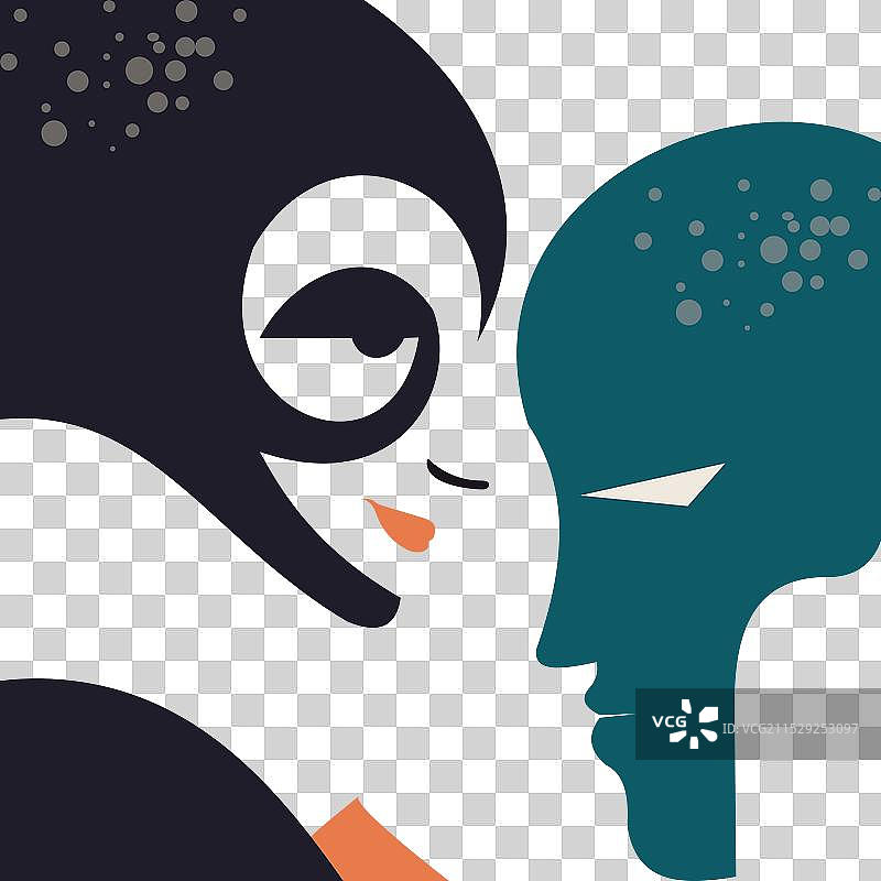 一位留着胡子的南亚男子和一位南亚女性图片素材