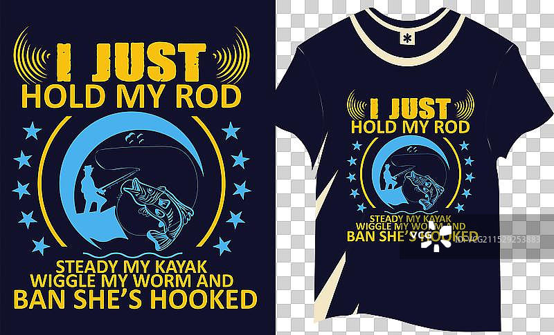 我只是稳稳地握住我的钓竿，皮划艇轻轻摇晃着我的饵。图片素材