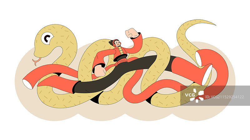 2025蛇年插画图片素材