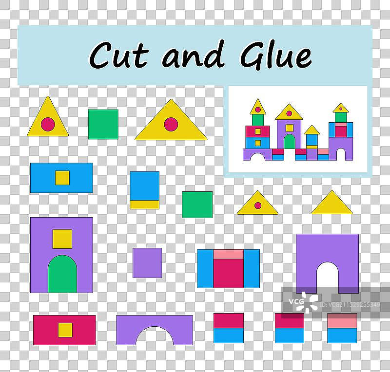 剪下图像的部分并粘贴在纸上图片素材