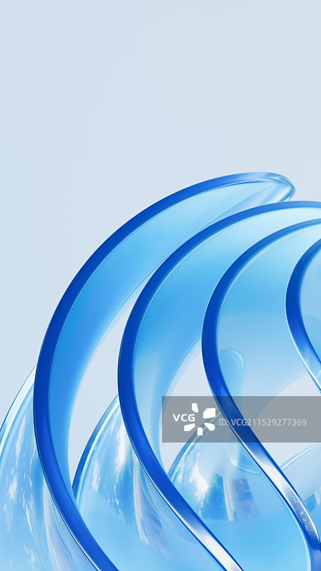 3D渲染抽象渐变蓝色磨砂玻璃背景壁纸图片素材