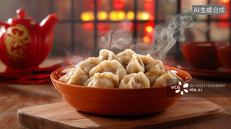 【AI数字艺术】传统美食饺子水饺图片素材