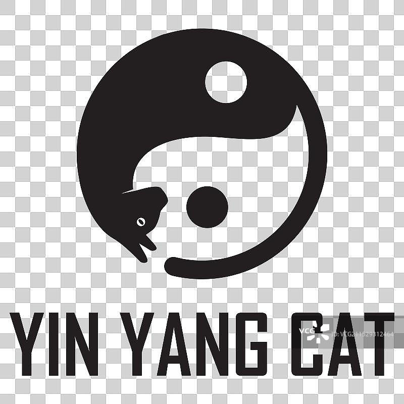 阴阳猫极简标志设计图片素材