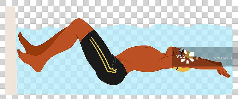 运动员在蓝色泳池中游背泳图片素材