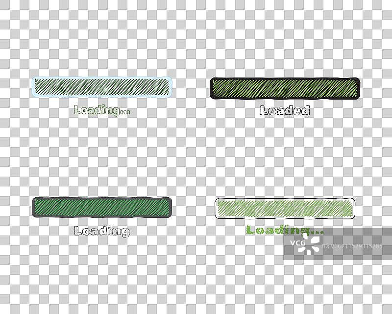 加载状态图标集合，显示已加载的进度条图片素材