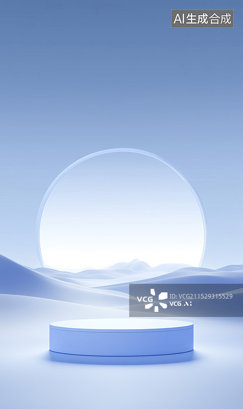 【AI数字艺术】极简3d电商产品展台背景图片素材