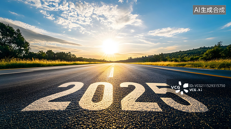 【AI数字艺术】通往新年的道路图片素材